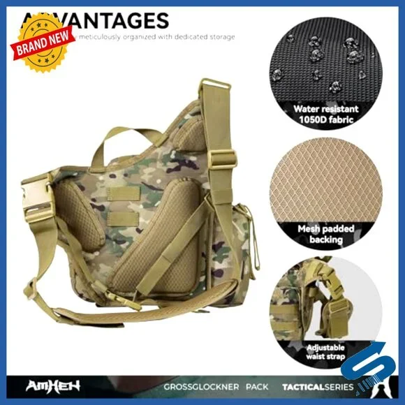 Tactical Messenger Bag Molle Crossbody Sling Backpack Waterproof Multiple